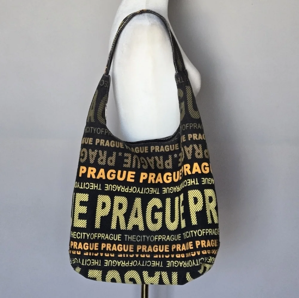 Robin Ruth Prague Central Europe Black and Cream  Women's Boho Hobo Bag O/S